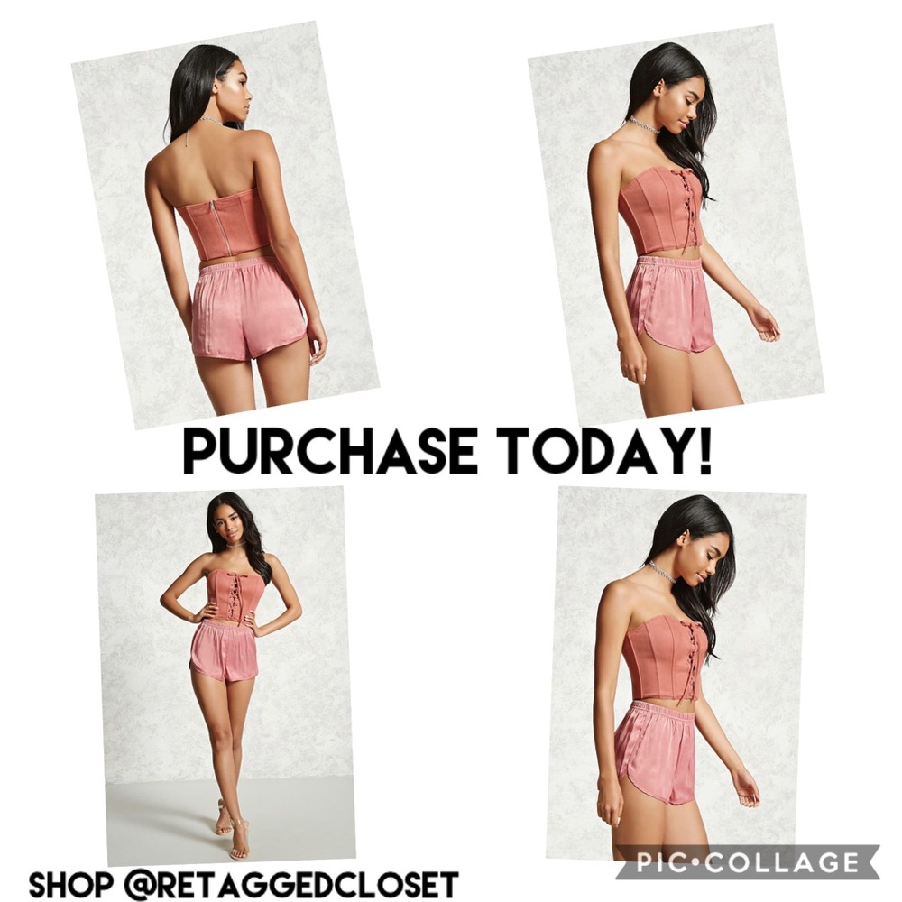 F21 Faux Suede Corset Top